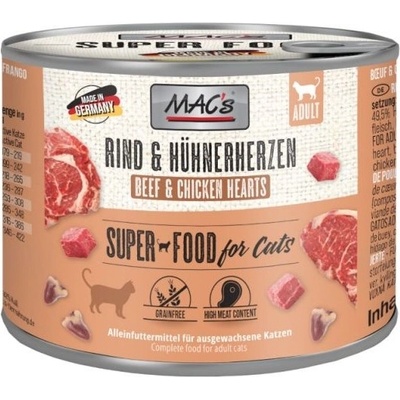 MAC's Cat hovädzie a kuracie srdce 200 g
