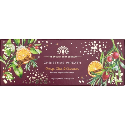 English Soap Company Christmas Wreath Sada tuhých mýdel 3 x 100 g