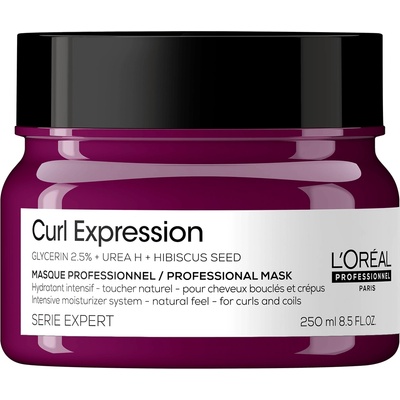 L'Oréal LOreal Professionnel Serie Expert Curl Expression Глицерин 2.5% + Урея H + Семена от хибискус Крем маска за коса Интензивно хидратираща 250 мл