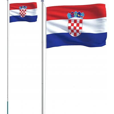 CHORVATSKÁ VLAJKA S TYČÍ 6,23M HLINÍKOVÁ
