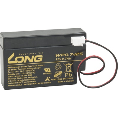 Long 12V 0.7Ah JST WP0.7-12S PBLO-12V000,7-JST