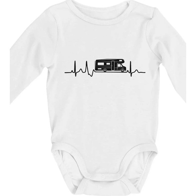 EKG obytňák Body dojčenské s dlhým rukávom dlouhý rukáv biele