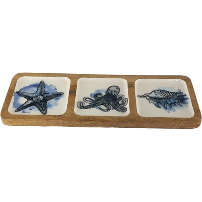 SEA Club Porcovací talíř - námořní mangové dřevo se smaltem 40x15x2cm 9750