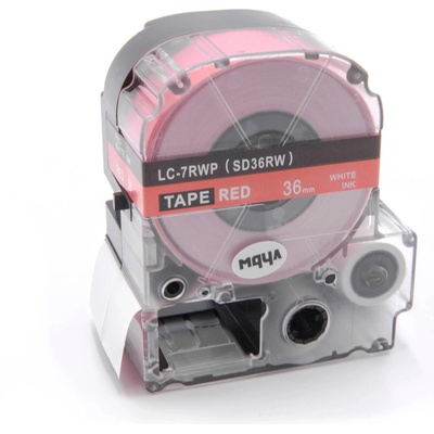 Compatible Epson LK-7RWP, SD36RW, 36mm x 9m, бял печат / червен фон, съвместима лента (LKSD36RW)