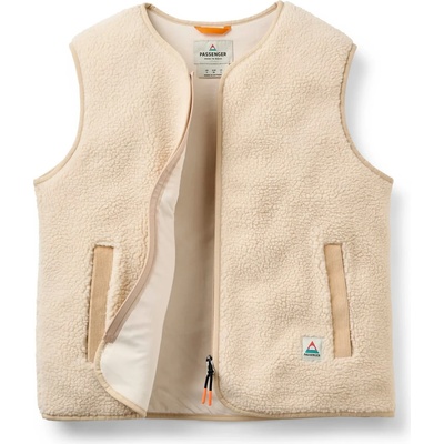 Passenger Дамски поларен елек Passenger Women's Tawny Collarless Deep-Pile Sherpa Gilet Fleece vest - Oat (132-1637-0114)