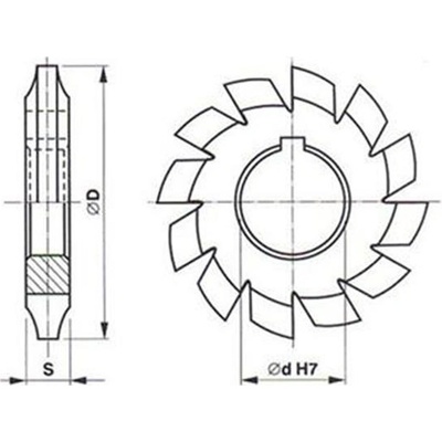 222509-M0.6-3 Fréza tvarová kotoučová na evolventní ozubení modul M0.6 pro 16-20