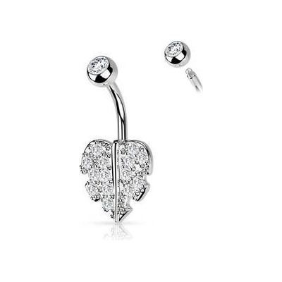Šperky4U piercing do pupíku lístek WP0054