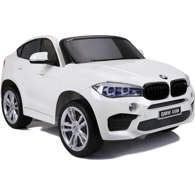 LEAN CARS Elektrické autíčko BMW X6M nelakované biele dvojmiestne motor- 2x120W batéria12V10Ah 2023