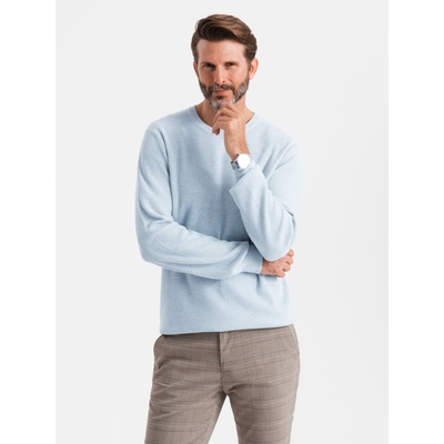 Ombre Clothing Мъжки меланж структуриран плетен пуловер син Ombre Clothing Ombre Clothing | Sin | МЪЖЕ | L