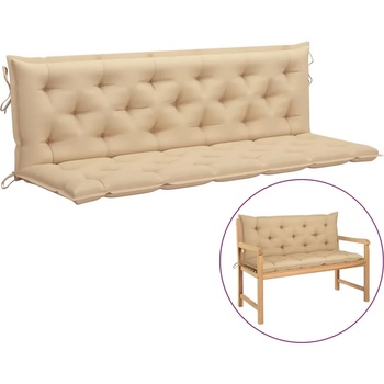 vidaXL Възглавница за градинска пейка бежова 180x(50+50)x7 см оксфорд (315031)