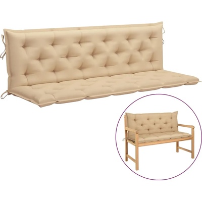 vidaXL Възглавница за градинска пейка бежова 180x(50+50)x7 см оксфорд (315031)