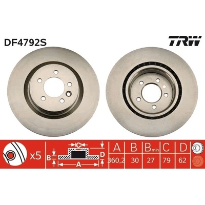 Brzdový kotúč TRW DF4792S