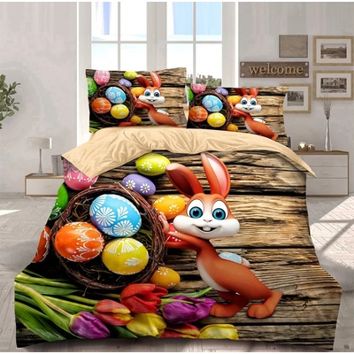 EmonaMall Двулицев великденски спален комплект EmonaMall, 6 части - Модел S14462 (S14462-33333v)