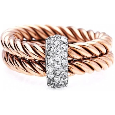 MPM prsten z chirurgické oceli růžový Ring 6509 Gold rose