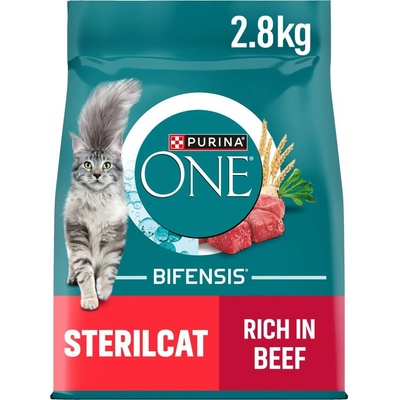 PURINA ONE Bifensis Sterilcat с говеждо и пшеница 2, 8 кг