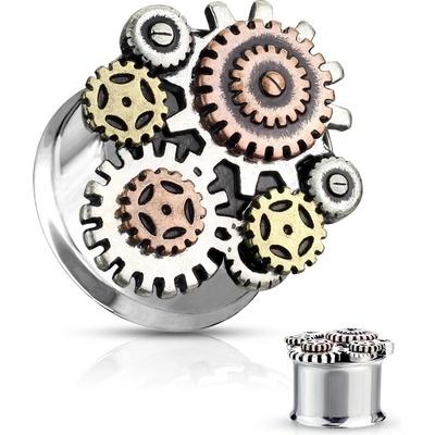 Šperky4U plug do ucha ozubená kola PL01242-16