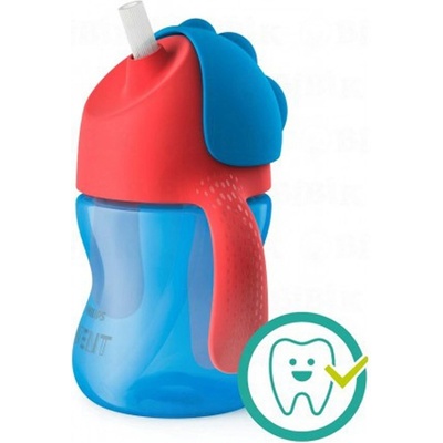 Avent hrnček so slamkou modrý 200ml