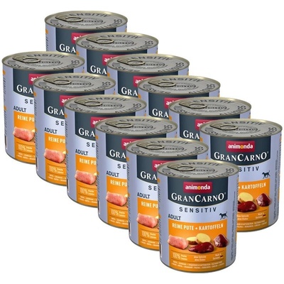 Animonda GranCarno Sensitiv Adult Turkey s bramborami 12 x 800 g