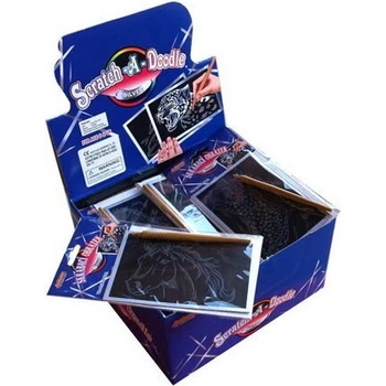 Škrabací obrázek stříbrný 15x10cm 24ks v boxu