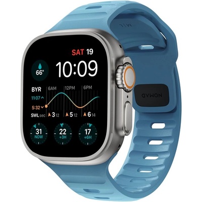 Nomad Силиконова каишка за Apple Watch 42мм, 44мм, 45мм, 46мм, Ultra, Ultra 2, Ultra 3 49мм - Nomad Sport Band (светлосин) (NM01008385)