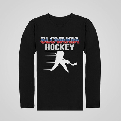 Tričko Slovakia Hockey s dlhým rukávom čierna