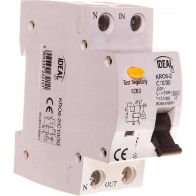 IDEAL KANLUX Jistič s proudovým chráničem 2P C10 AC KRO6-2/C10/30 23215