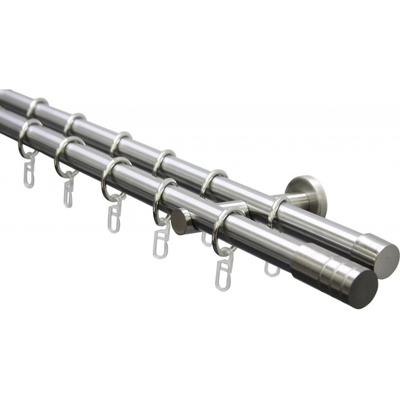 Gardinia Kompletní záclonová souprava se dvěma tyčemi vzhled oceli 200 cm