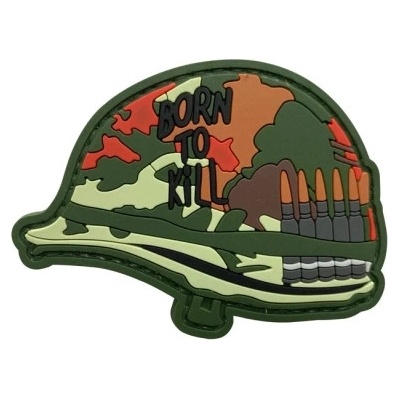 ARMED PATCHES PVC nášivka Born to Kill Helmet, Camo