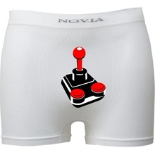 novia Boxerky s potiskem joystick pánské bílé