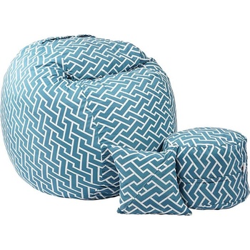 Image 1 of PUFRELAX Комплект Барбарон с табуретка за крака и декоративна възглавница 700л. King Size, Zippity Turquoise, Перящ се калъф, Пълнеж с микс от мемори пяна и дунапрен, Гама Premium (PUF-M-KOP-PT-ZIT)