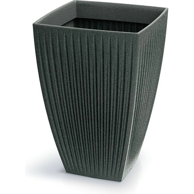 Prosperplast Vysoký květináč LATIE SQUAR I 40 cm granitově černý