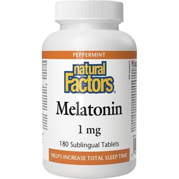 Image 1 of Natural Factors Melatonin 1 mg [180 Подезични таблетки ]
