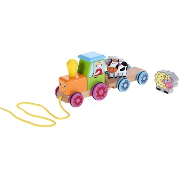 Andreu Toys Дървена играчка Andreu Toys - Трактор с животни (16294)