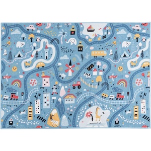 Multidecor Детски килим STELLA STREETS 80x100 см син/град (MU0261)