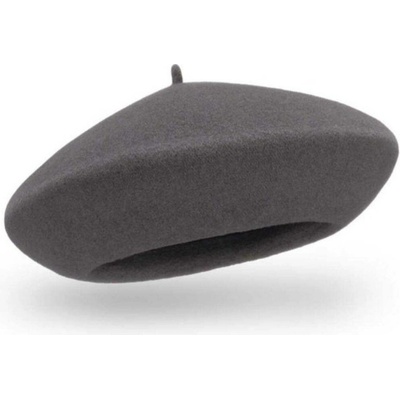 TONAK Tmavě šedý baret FLORA 100% vlna WOOLMARK