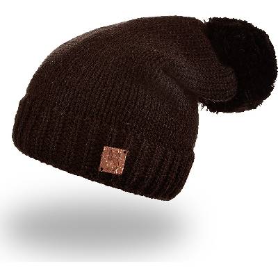 Baridi Wear pletená cikcak s bambulí Outlast černá