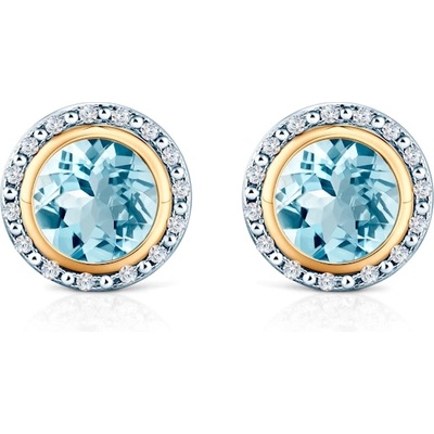 SAVICKI Обеци Savicki: двуцветно злато, топази, диаманти