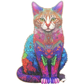 Kruzzel 22878 Drevené puzzle mačka 130 ks