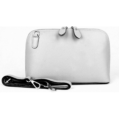 Vera Pelle malá pevná kožená crossbody kabelka no. 75 šedá