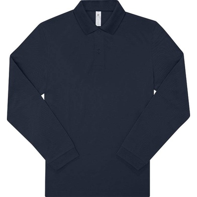 B&C My Polo 210 LSL Piqué polo tričko s dlhým rukávom modré navy