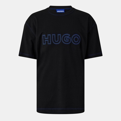 Hugo Тениска Hugo Men's Nitlogo Blue Cotton T-Shirt - Black 001