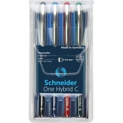 Schneider Комплект химикалки с ролер, 0, 5 мм, SCHNEIDER "One Hybrid C", 4 цвята 183294 (183294)