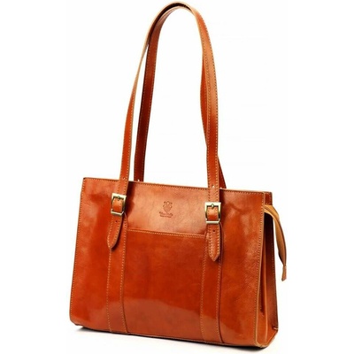 Florence dámska kožená kabelka A4 54 Camel Shoulder Shopper