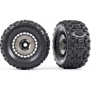 Traxxas колело 3.8", гума Sledgehammer, диск черен със сиво покритие (2)