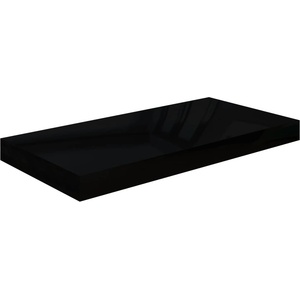 vidaXL Окачен стенен рафт, черен гланц, 50x23, 5x3, 8 см, МДФ (323766)