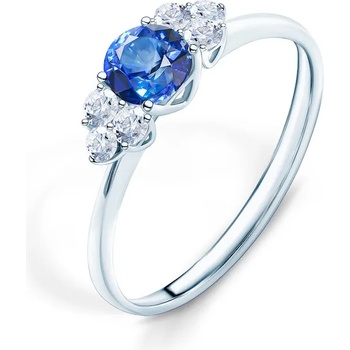 Image 1 of SAVICKI Годежен пръстен Fairytale: бяло злато, син сапфир