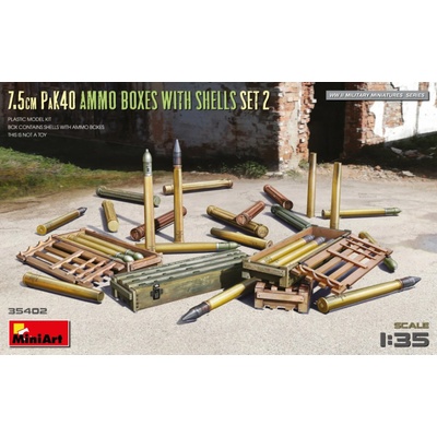 MiniArt 7.5cm PaK 40 Ammo Boxes w/ Shells Set 2 1:35