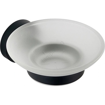 SAPHO - Сапунерка за монтаж на стена SAMBA млечен стъкло/матов черен (SH0218)