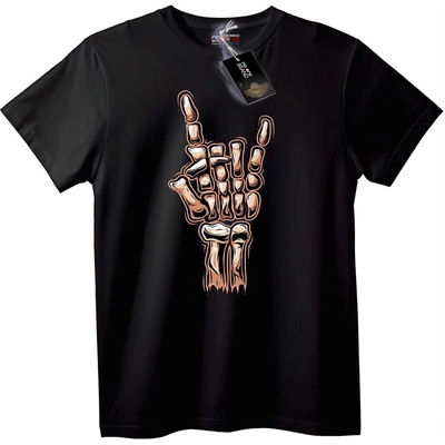 NOONEBRAND Тениска Рок ръка на скелет - XS, Black