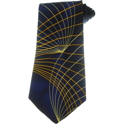 Kravata Cik cak vzor C 26 596E tmavomodrá